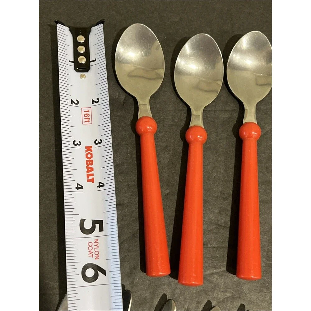 IKEA GRAMMATIK Vtg 1990s Red Flatware Lot Of 20 Cutlery Silverware
